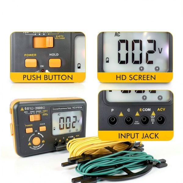 SKYCENX VC4105A Ground Resistance Meter Digital-6
