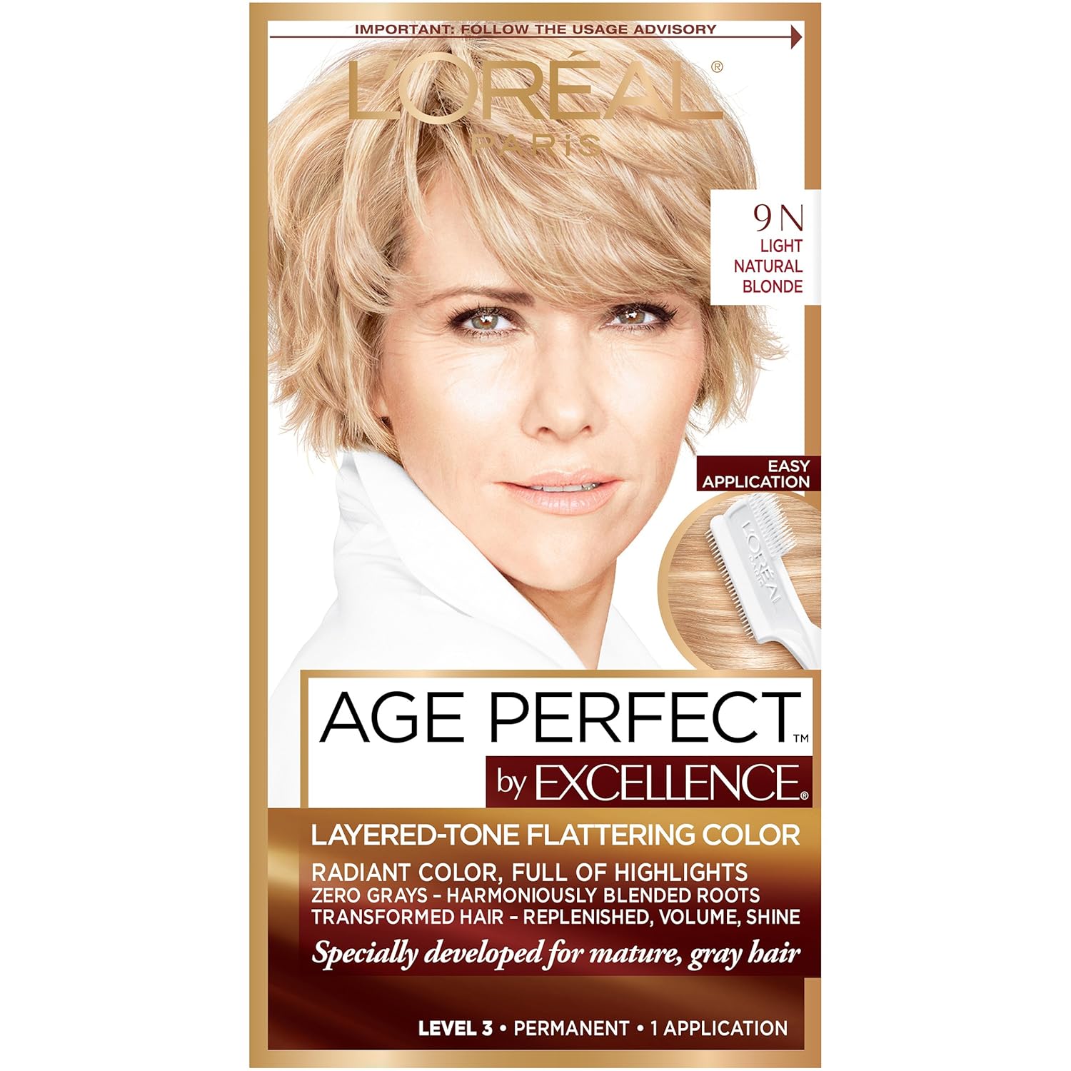 L'Oreal Paris Gray Hair Color applied to a woman's hair