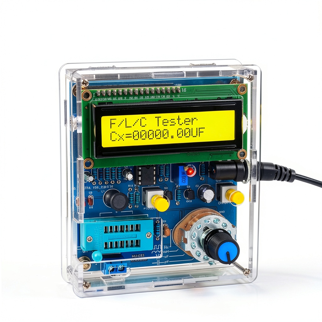 Installing Capacitance Meter EIELEDIY Battery Powered on a wooden desk