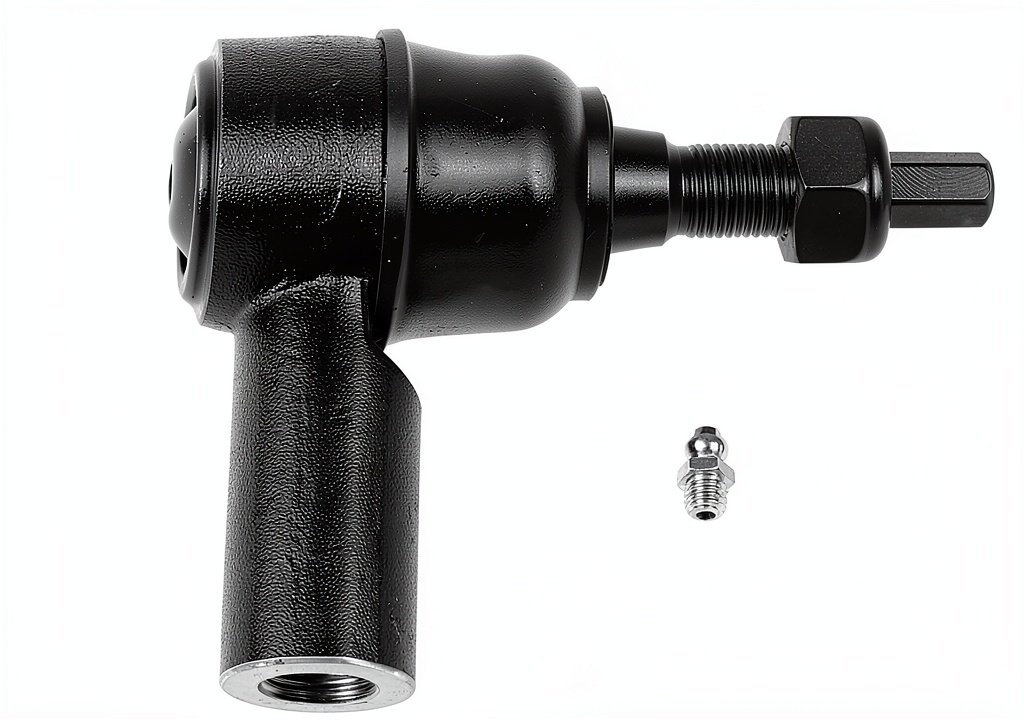 Fabtech tie rod end installed on a vehicle suspension