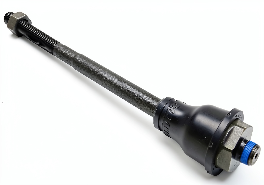 MOOG tie rod end inner installed on a Chevrolet steering rack