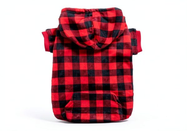 Dog Hoodie Plaid Fleece Warm Hooded Sweatshirt for Small to Large Dogs-3