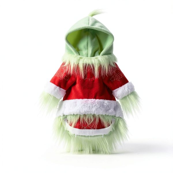 Dog Christmas Outfit Abbylike Green Hoodie with Hat XL-1