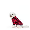 Dog Hoodie PAWNISAW Plaid Sweatshirt with Pocket for Small-XXL Red-6