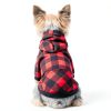 Dog Hoodie PAWNISAW Plaid Sweatshirt with Pocket for Small-XXL Red-2