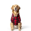 Dog Hoodie PAWNISAW Plaid Sweatshirt with Pocket for Small-XXL Red-5