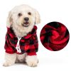 Dog Hoodie Plaid Fleece Warm Hooded Sweatshirt for Small to Large Dogs-4