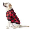 Dog Hoodie PAWNISAW Plaid Sweatshirt with Pocket for Small-XXL Red-3
