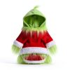 Dog Christmas Outfit Abbylike Green Hoodie with Hat XL-2