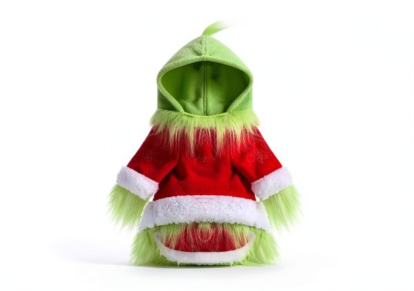 Dog Christmas Outfit Abbylike Green Hoodie with Hat XL-2