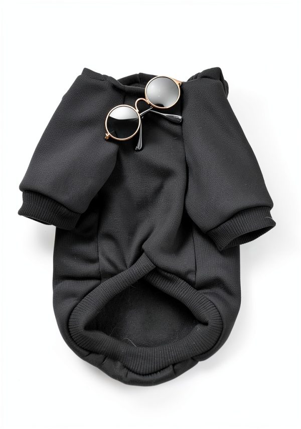 Dog Hoodie QWINEE 3-Piece Costume Set with Necklace & Sunglasses-3