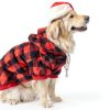 Dog Hoodie Plaid Fleece Warm Hooded Sweatshirt for Small to Large Dogs-5