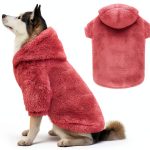 Fuzzy Dog Sweater by QDYU Large Pink Plush Hoodie for Dogs-0