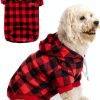 Dog Hoodie Plaid Fleece Warm Hooded Sweatshirt for Small to Large Dogs-0