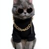 Dog Hoodie QWINEE 3-Piece Costume Set with Necklace & Sunglasses-1