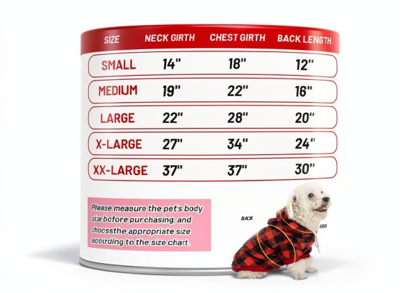 Dog Hoodie Plaid Fleece Warm Hooded Sweatshirt for Small to Large Dogs-1